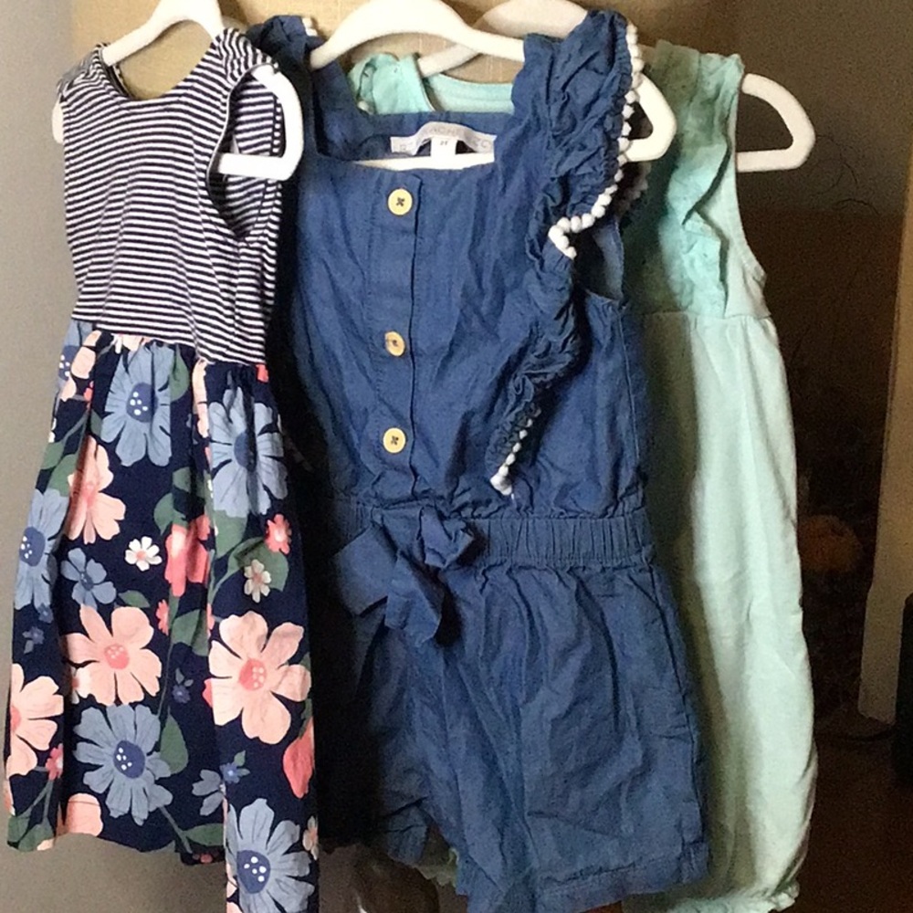 Set of three dresses Carter's Blue and White Sleeveless Sundress